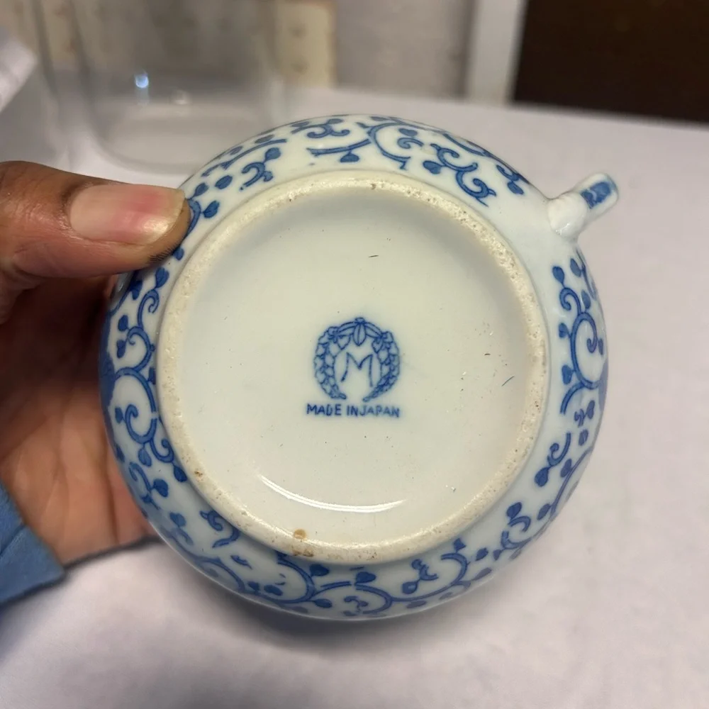 Blue and White Ceramic Decorative Accent